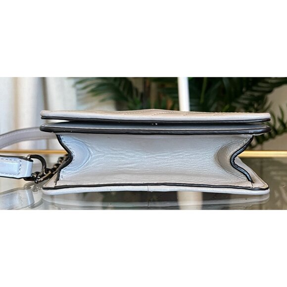 RARE!! Authentic Tory Burch Grey and Gun Metal Small Fleming Shoulder Bag - Picture 6 of 10